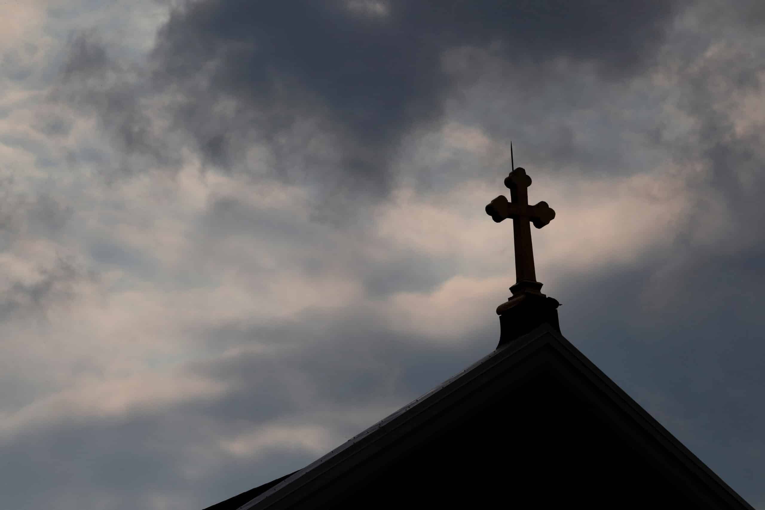 clouds over church