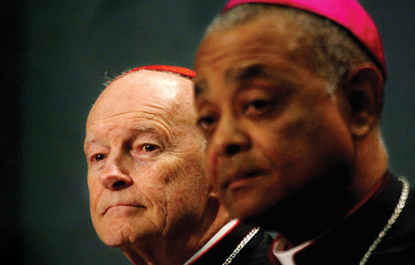Then-Cardinal Theodore E. McCarrick of Washington and then-Bishop Wilton D. Gregory,