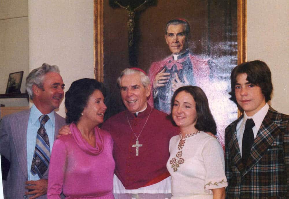 ARCHBISHOP SHEEN WITH FAMILY