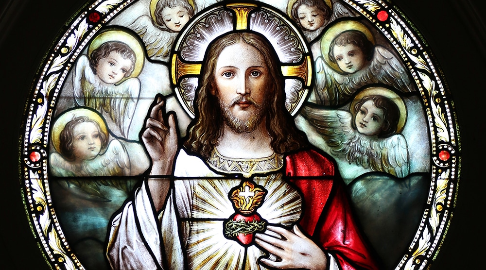 STAINED-GLASS SACRED HEART