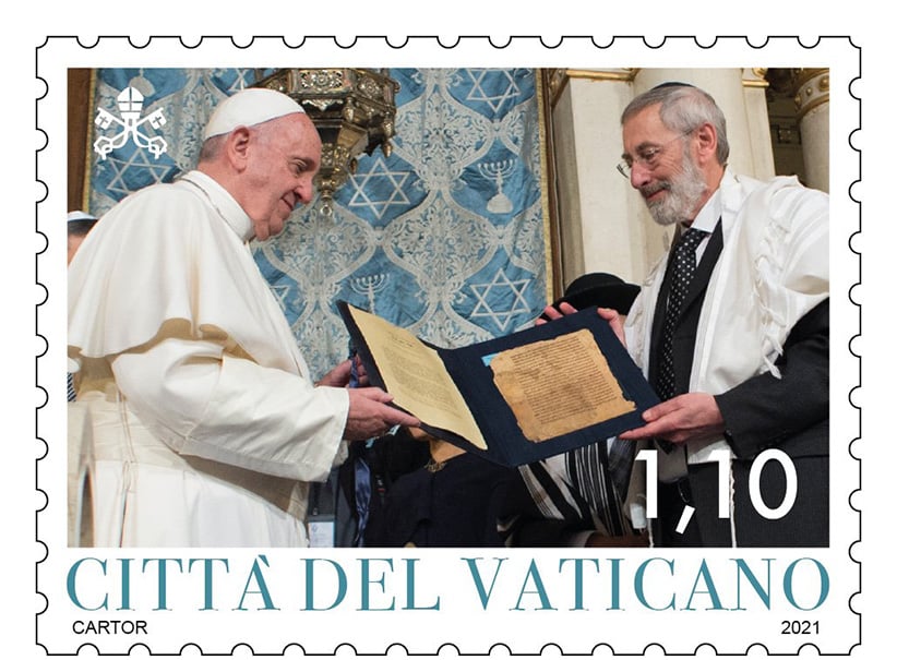 VATICAN STAMP POPE ROME'S CHIEF RABBI