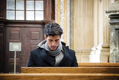 man in church