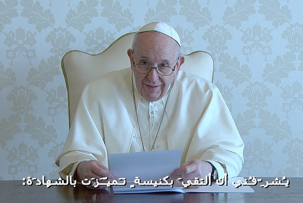 POPE SCREENSHOT IRAQ MESSAGE