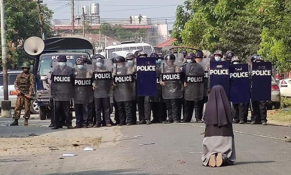 FILE MYANMAR NUN ANTI-COUP PROTEST