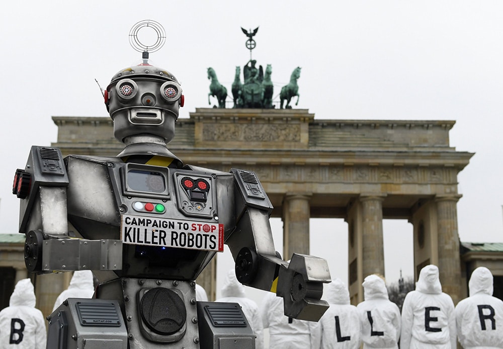 BERLIN PROTEST 'KILLER ROBOTS'