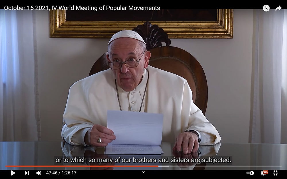 POPE MESSAGE POPULAR MOVEMENTS