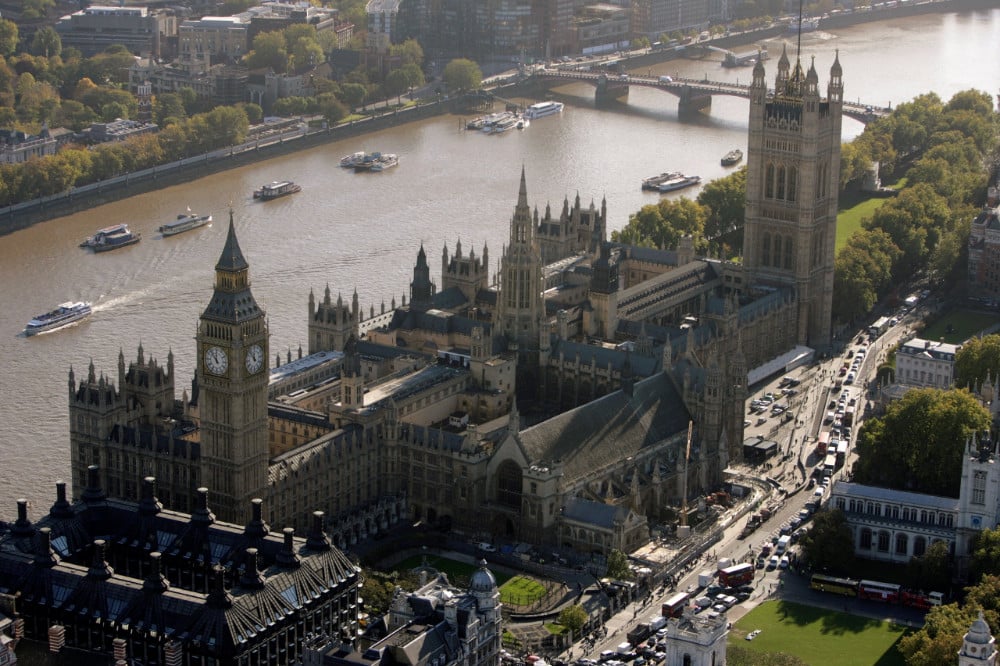 AERIAL VIEW HOUSES OF PARLIAMENT
