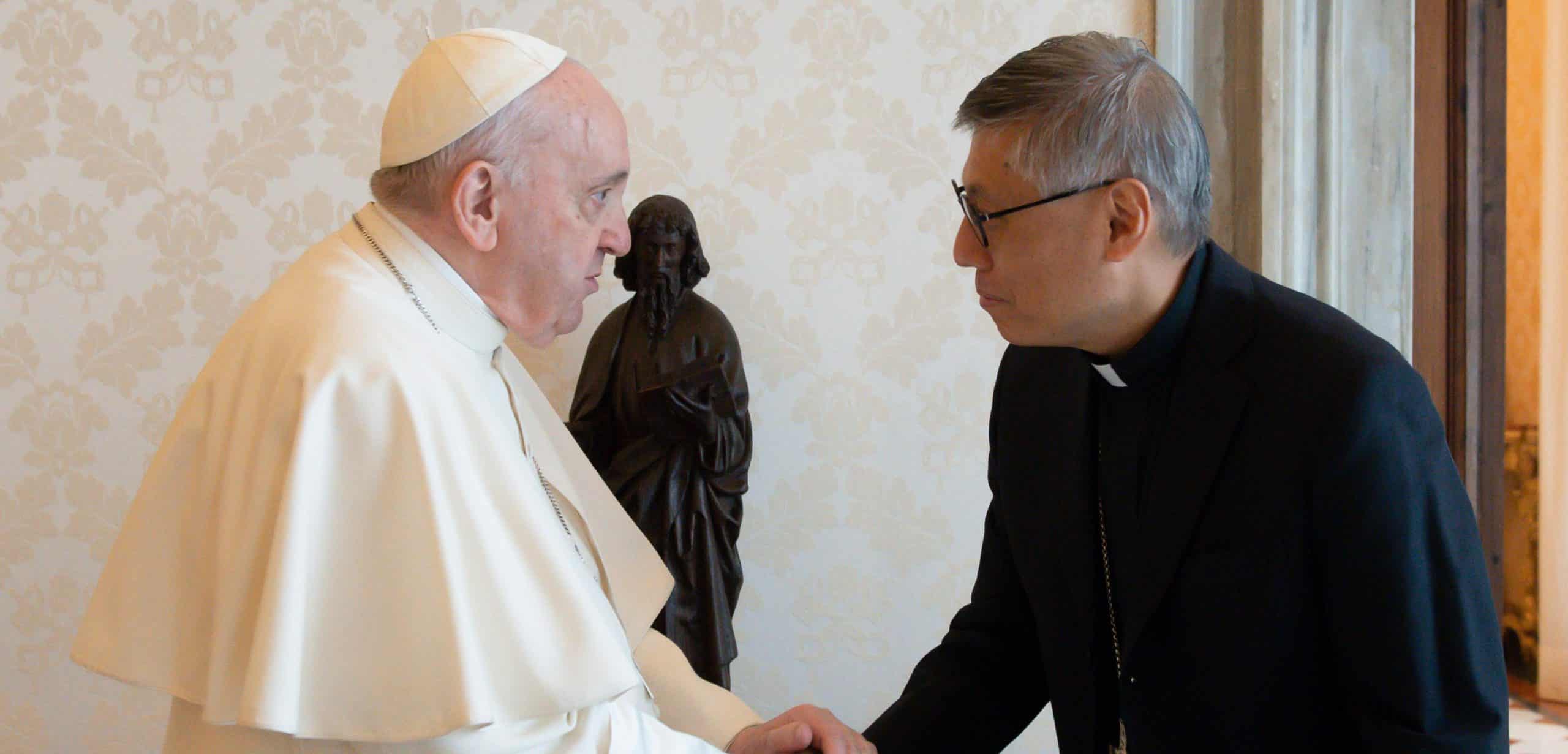 Pope Francis meets with Bishop Stephen Chow Sau-yan of Hong Kong