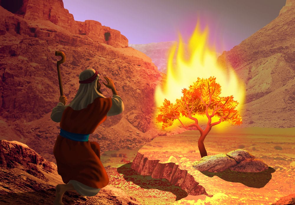 Moses and the burning bush