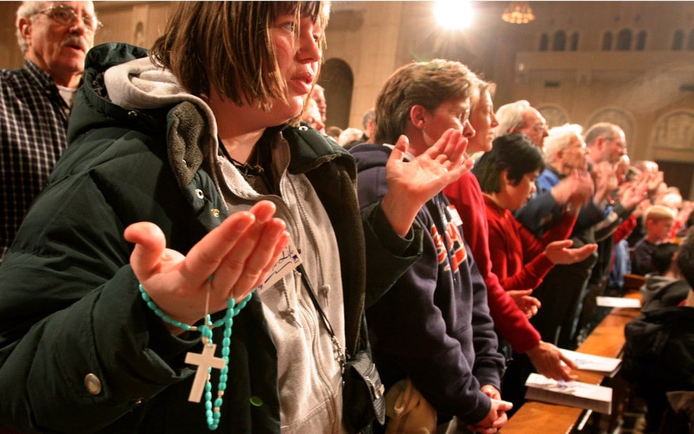 Catholics pray
