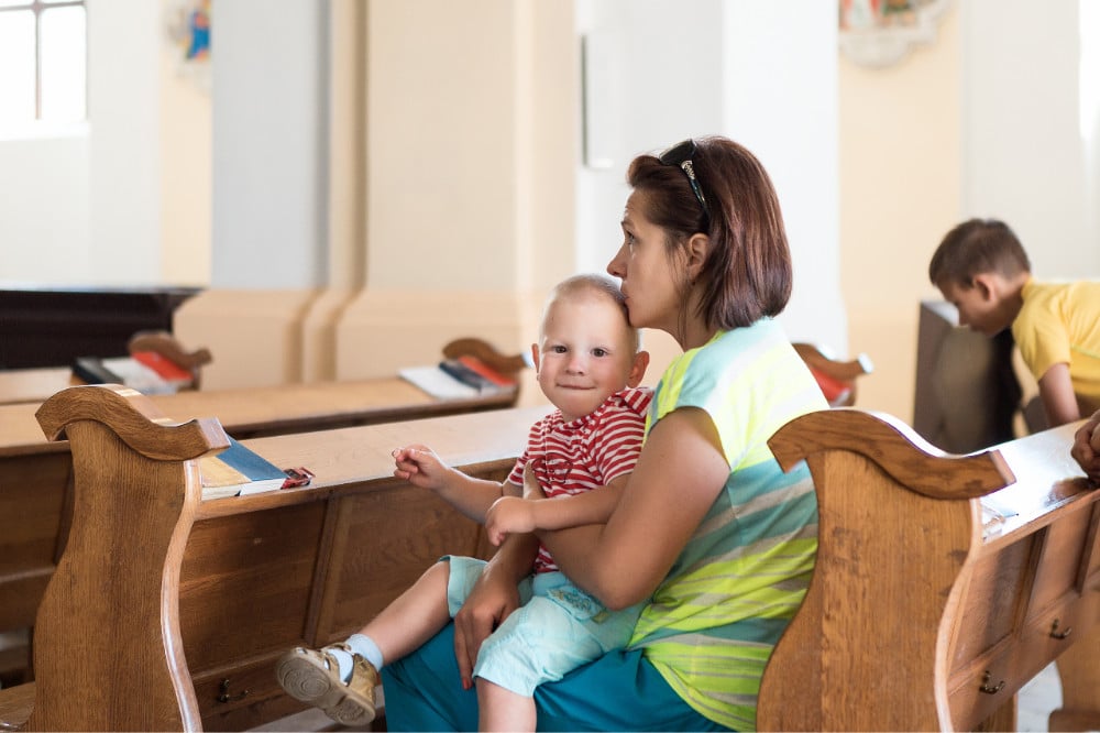 family in church