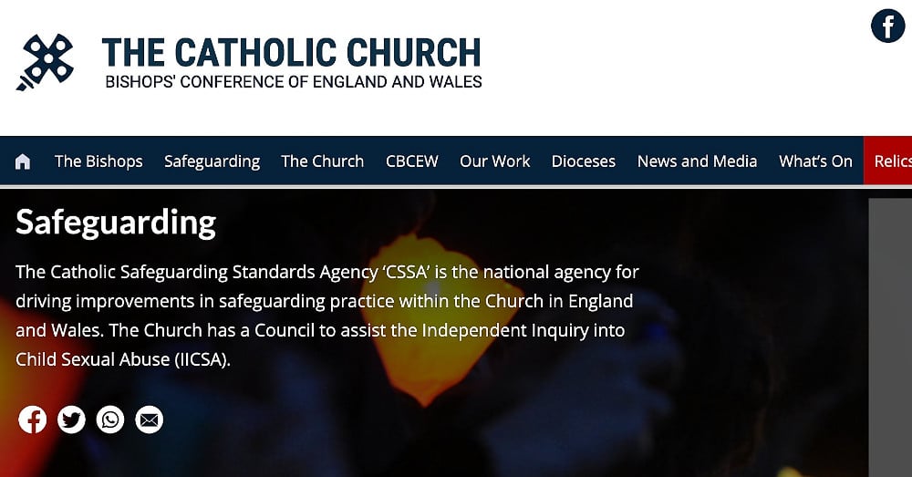 SCREENSHOT U.K. CHURCH SAFEGUARDING