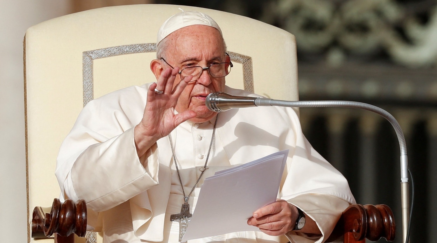 Pope Francis speaks during his general audience at the Vatican Oct. 26, 2022. (CNS photo/Remo Casilli, Reuters)