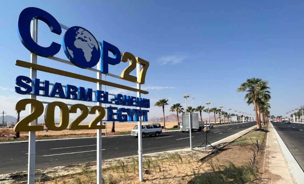 COP27 SIGN SHARM EL-SHEIKH EGYPT