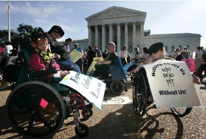 disabled protestors