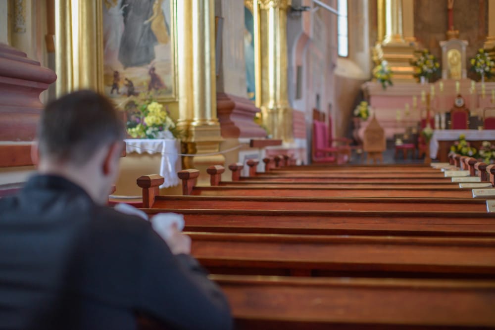 Man in church