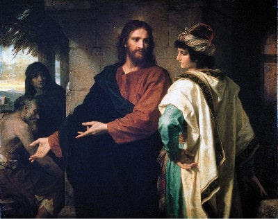 Christ and the rich young ruler.