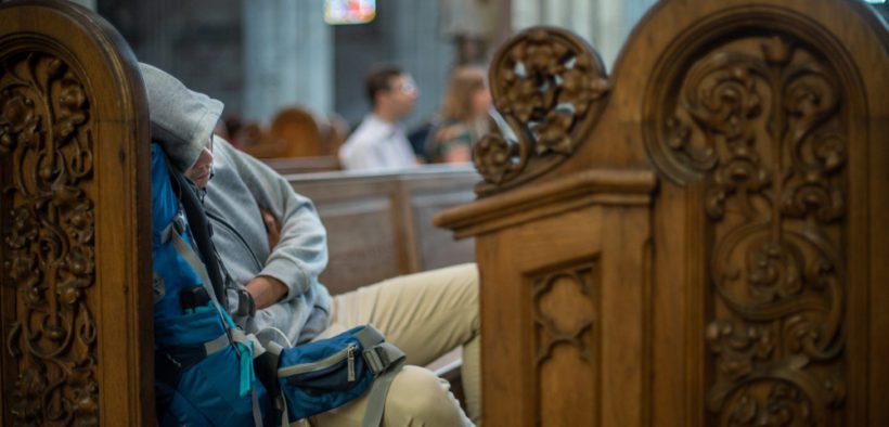 homeless in church