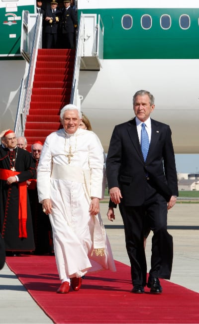 PRESIDENT BUSH ESCORTS POPE BENEDICT