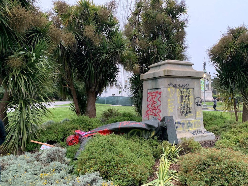 Serra statue vandalism