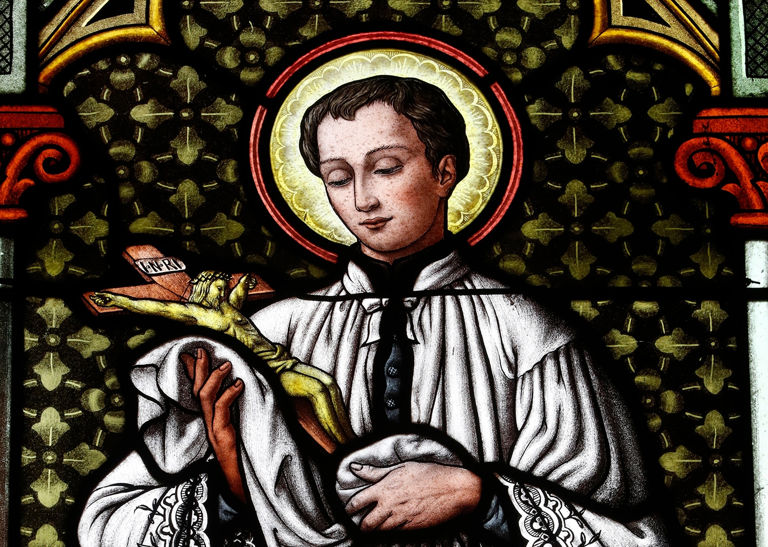 A colorful image of St. Aloysius Gonzaga