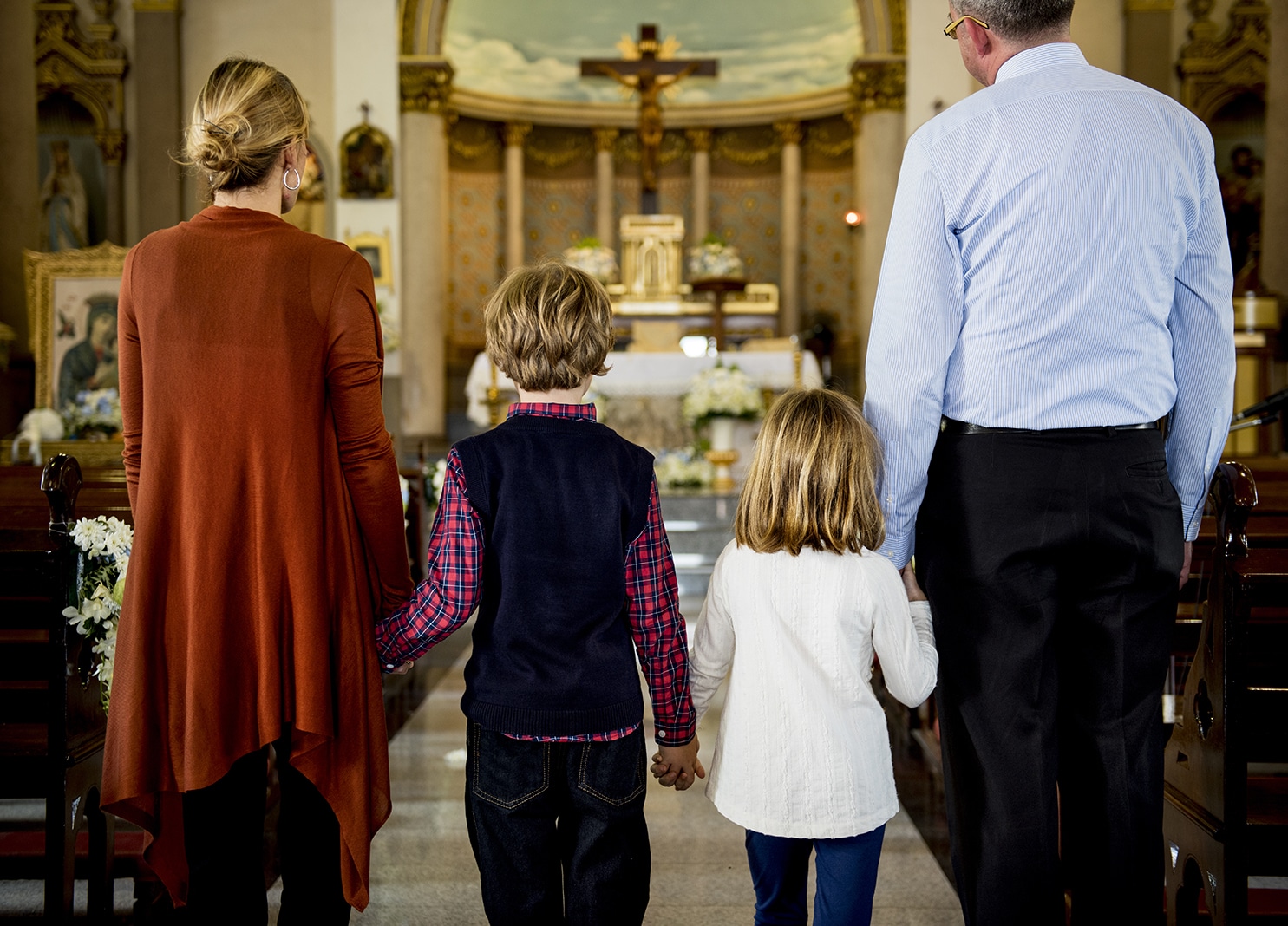 family in church