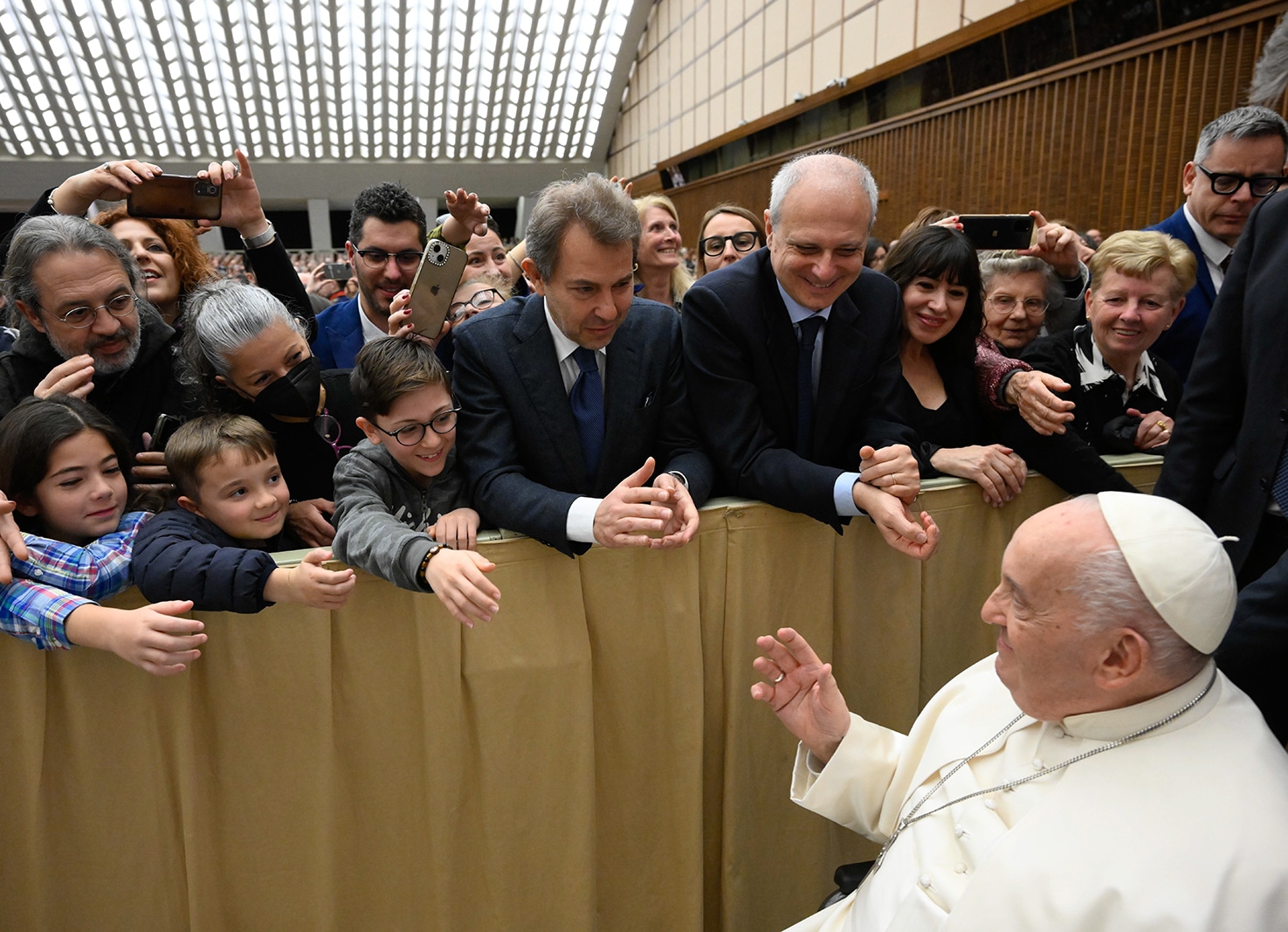 POPE FRANCIS WITH RAI EMPLOYEES