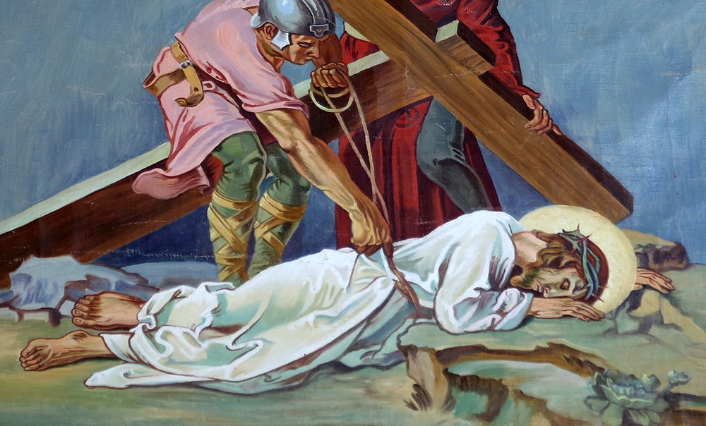 9th Stations of the Cross, Jesus falls the third time