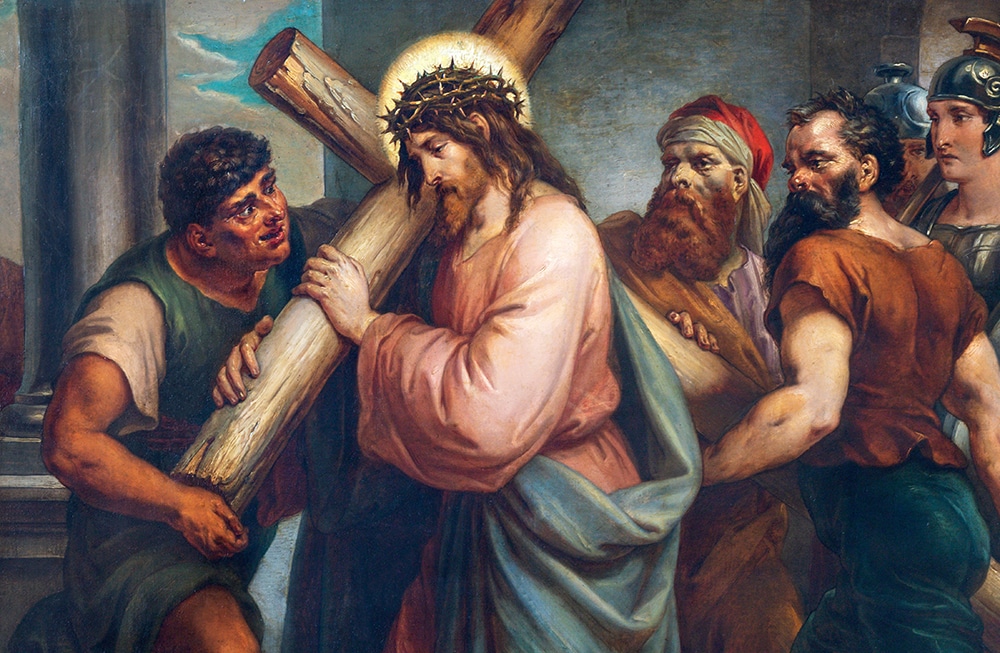 Jesus carrying a cross