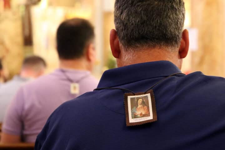 brown scapulars