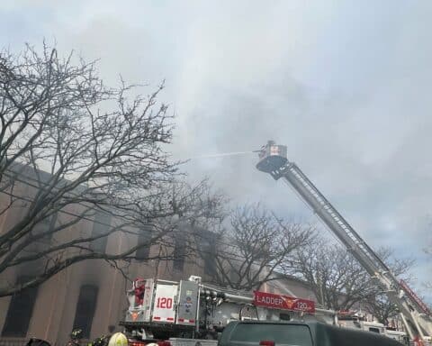 FIRE NEW YORK CHURCH EASTER MASS