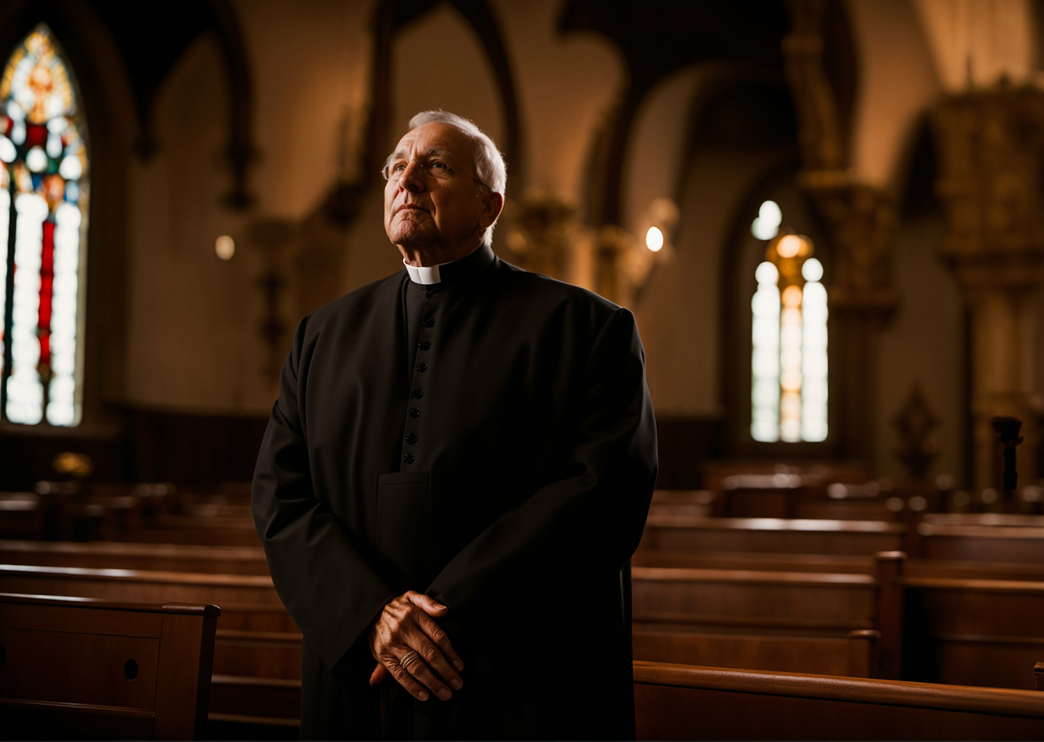 priest praying
