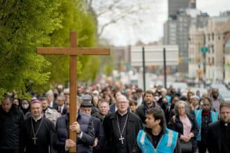 CARDINAL DOLAN BISHOP BRENNAN 2023 GOOD FRIDAY PROCESSION