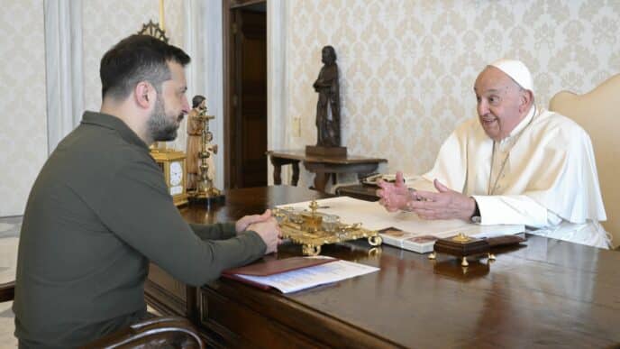 POPE MEETS UKRAINIAN PRESIDENT VOLODYMYR ZELENSKYY