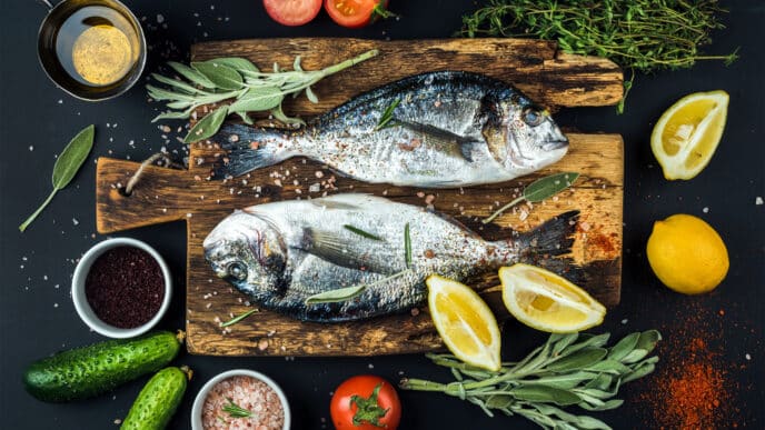 Fish on a platter